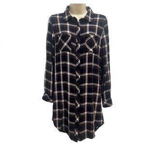 Rails Bianca Blue White Button Down Plaid
Shirt Dress - Small - EUC